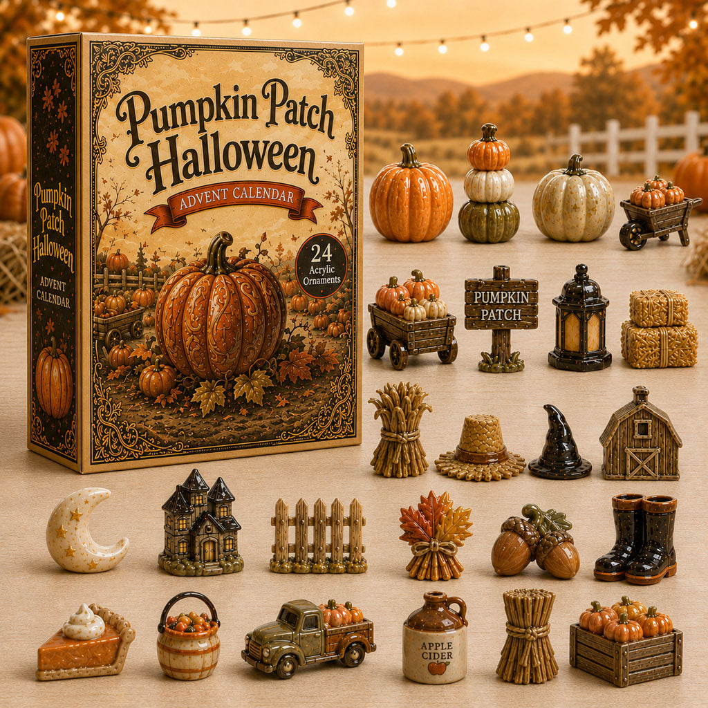 HALLOWEEN KICKOFF 40% OFF - Pumpkin Patch Halloween Advent Calendar 2026 - 24-Day Festive Countdown, Acrylic Charms Blind Box - Gift For Halloween Lovers AC0HA012