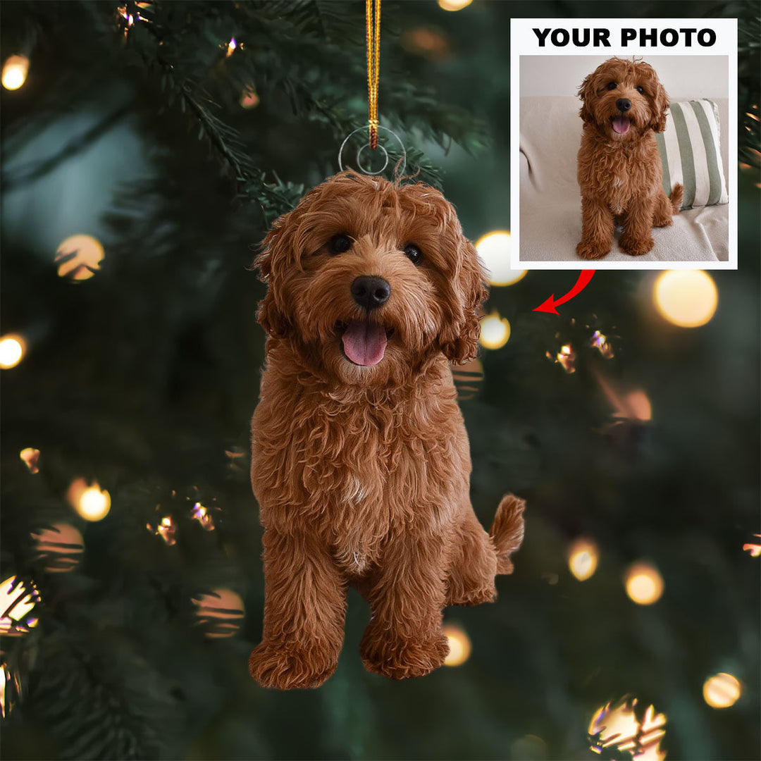Puppy Love - Personalized Photo Mica Ornament - Christmas Gift For Pet Lovers