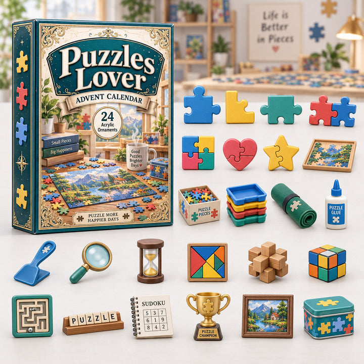 CHRISTMAS KICKOFF 40% OFF - Puzzles Lover Advent Calendar 2026 - 24-Day Festive Countdown, Acrylic Charms Blind Box - Gift For Puzzles Lovers AC0HA278