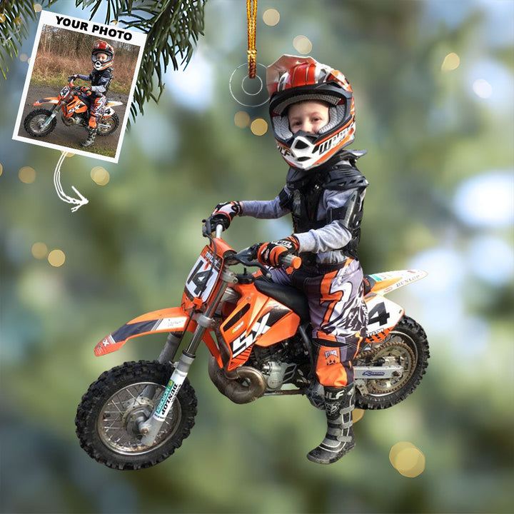 Road Warrior - Personalized Photo Mica Ornament - Christmas Gift For Bike Players, Bike Lovers