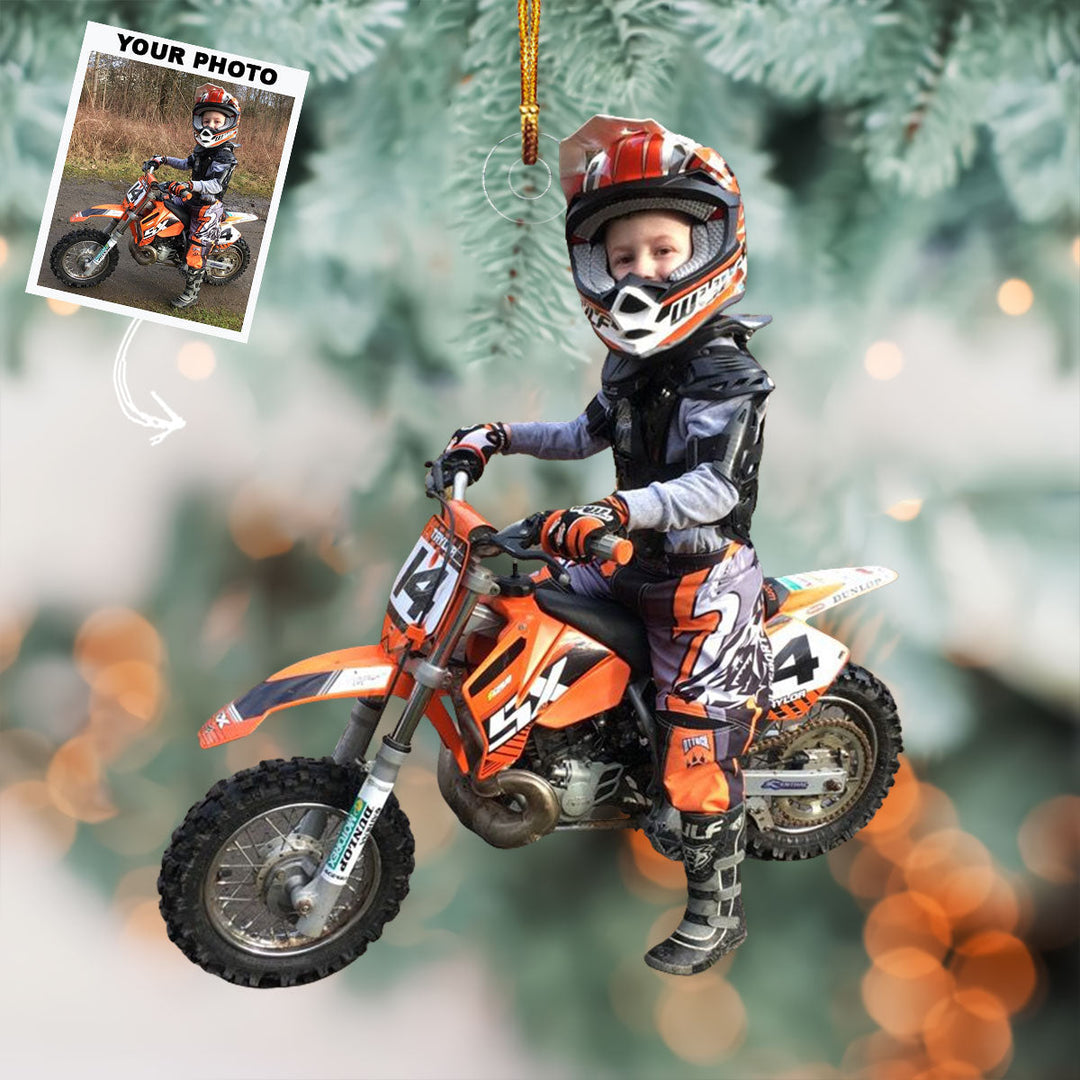 Road Warrior - Personalized Photo Mica Ornament - Christmas Gift For Bike Players, Bike Lovers