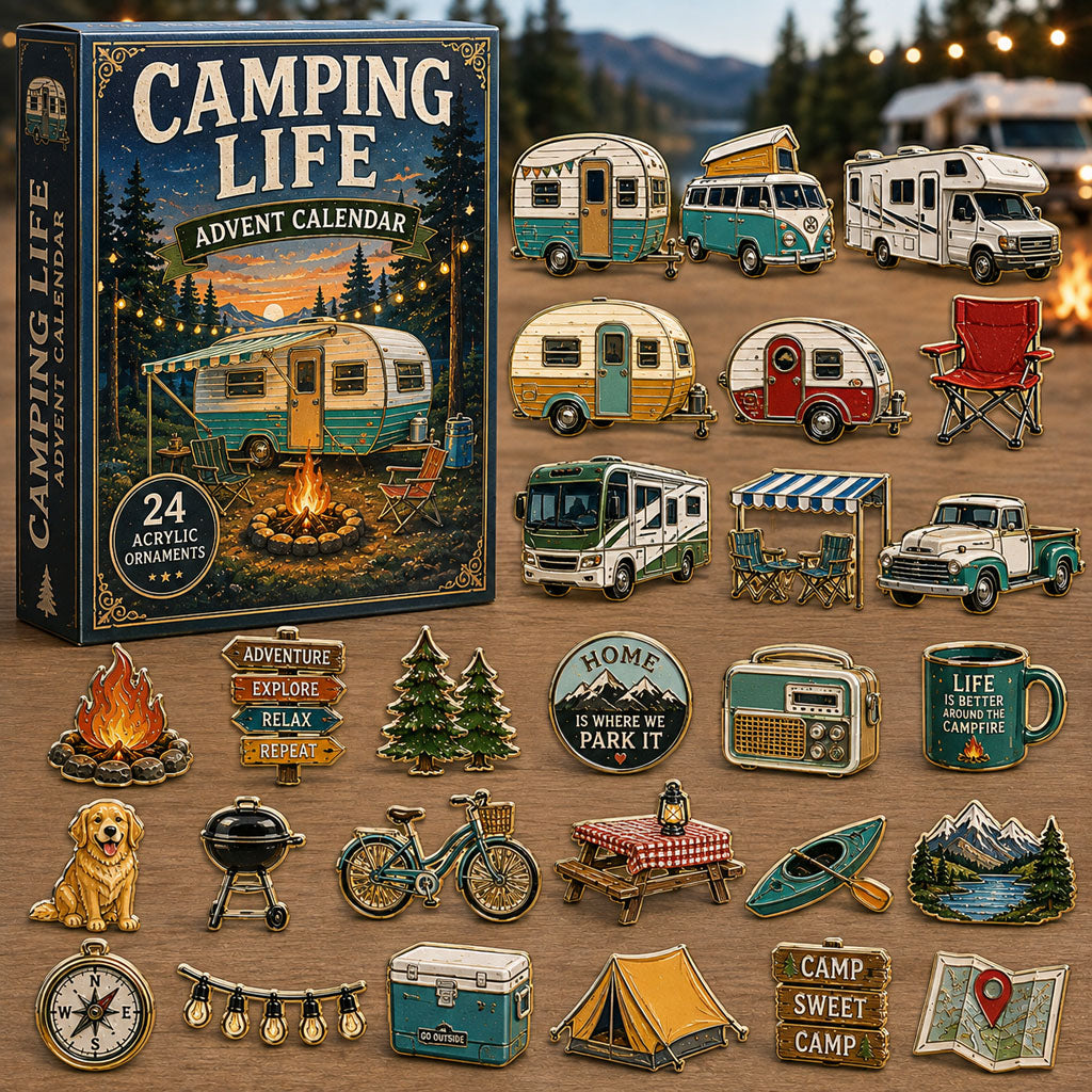CHRISTMAS KICKOFF 40% OFF - RV Life Advent Calendar 2026 - 24-Day Festive Countdown, Acrylic Charms Blind Box - Gift For Campers