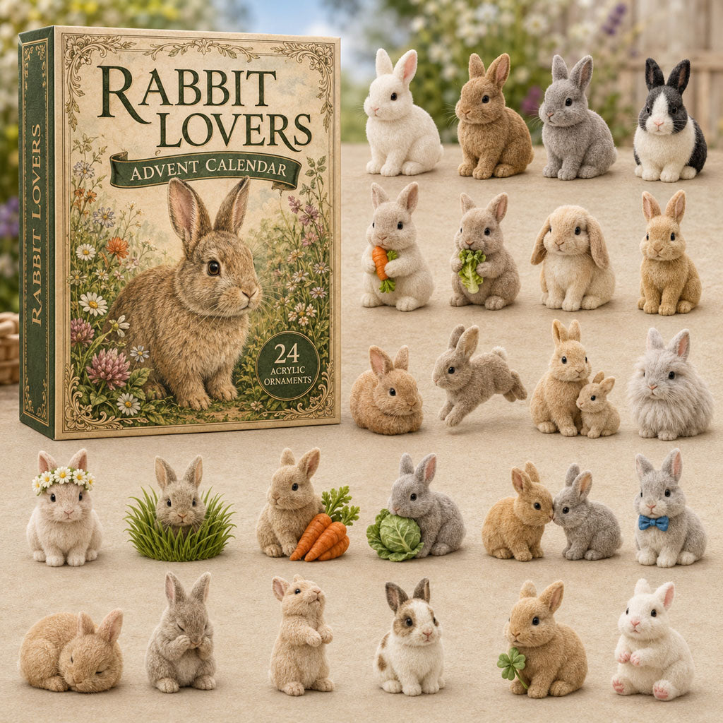 CHRISTMAS KICKOFF 40% OFF - Rabbit Lovers Advent Calendar 2026 - 24-Day Festive Countdown, Acrylic Charms Blind Box - Gift For Farm Lovers AC0TM026