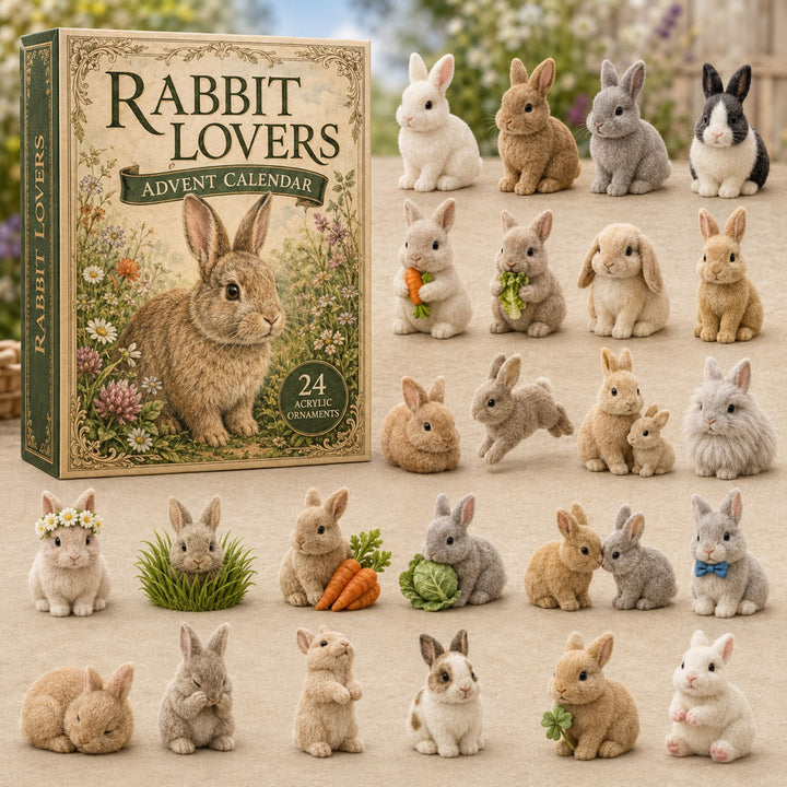 CHRISTMAS KICKOFF 40% OFF - Rabbit Lovers Advent Calendar 2026 - 24-Day Festive Countdown, Acrylic Charms Blind Box - Gift For Farm Lovers AC0TM026