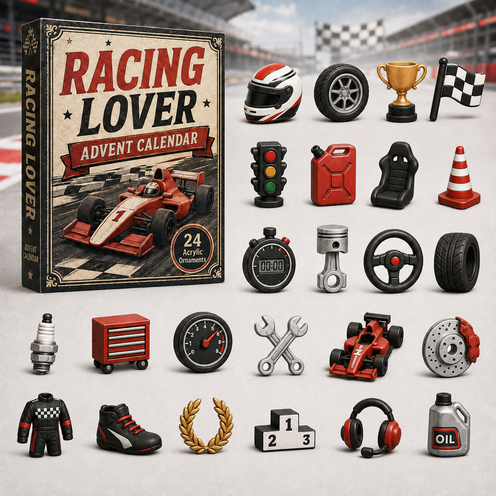 CHRISTMAS KICKOFF 40% OFF - Racing Lover Advent Calendar 2026 - 24-Day Festive Countdown, Acrylic Charms Blind Box - Gift For Sport Lovers AC0HA062