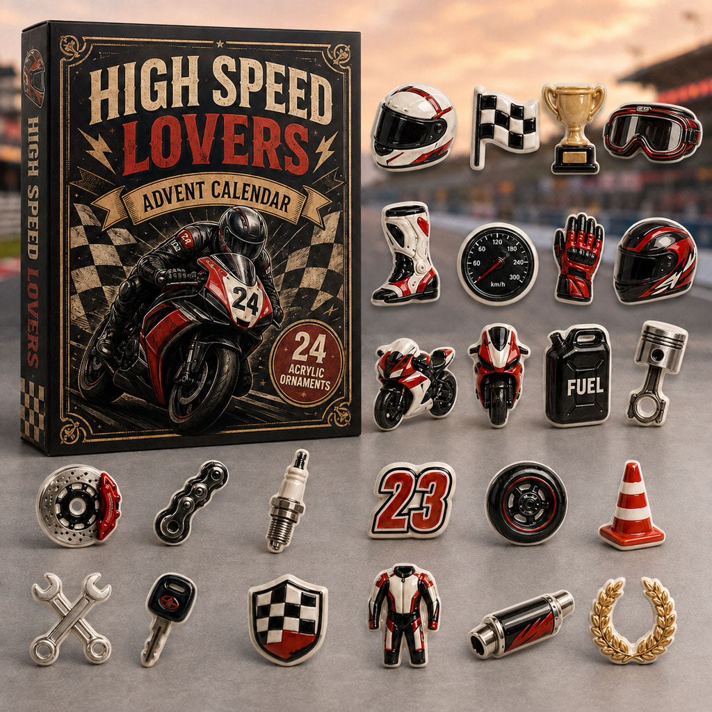 CHRISTMAS KICKOFF 40% OFF - Racing Motorcycle Advent Calendar 2026 - 24-Day Festive Countdown, Acrylic Charms Blind Box - Gift For Racing Lovers AC0TM064