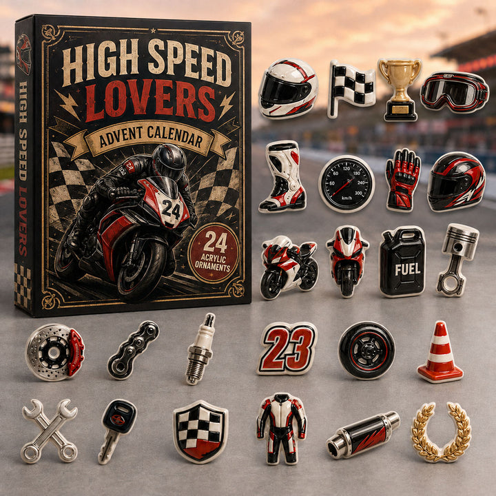 CHRISTMAS KICKOFF 40% OFF - Racing Motorcycle Advent Calendar 2026 - 24-Day Festive Countdown, Acrylic Charms Blind Box - Gift For Racing Lovers AC0TM064