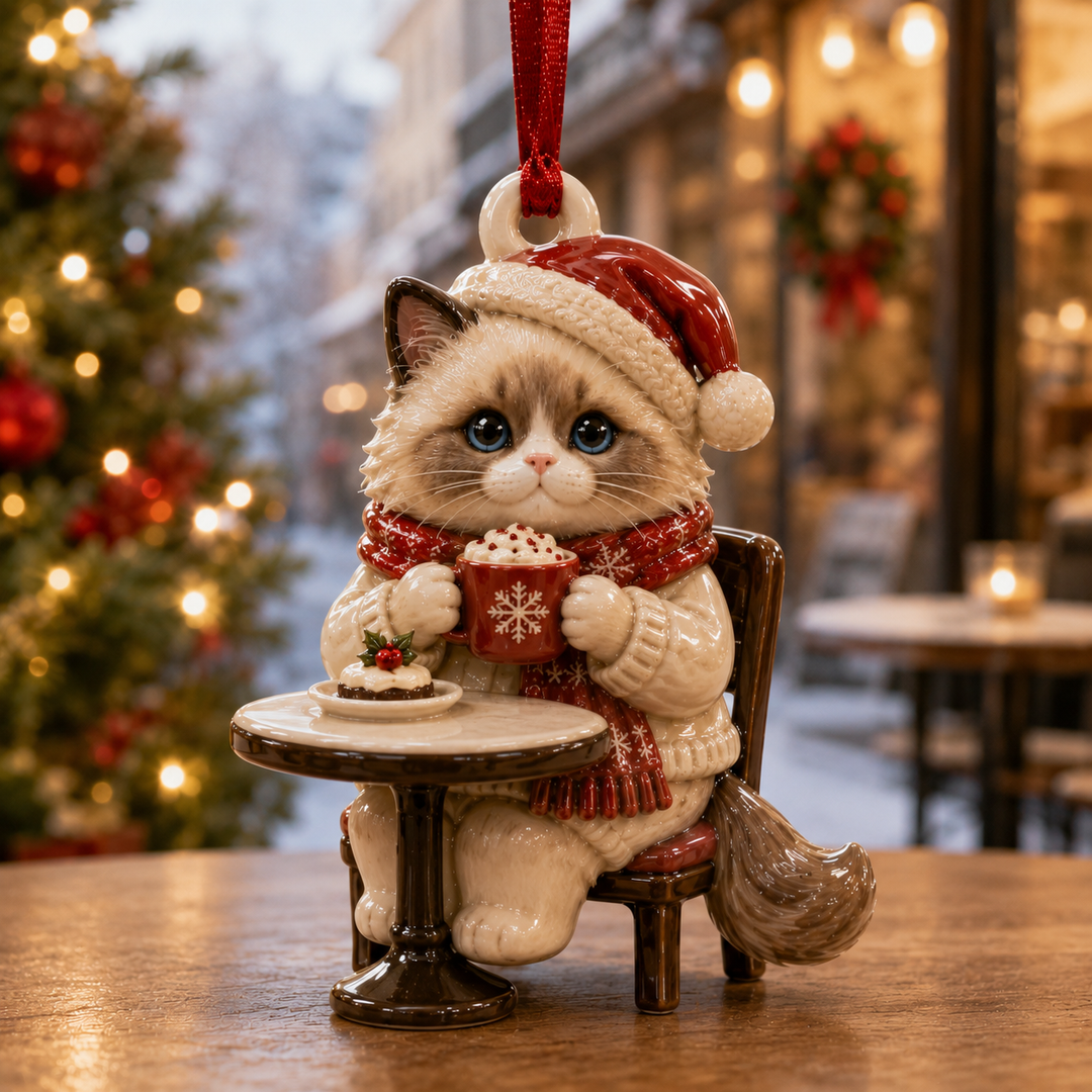Ragdoll At Cafe Mica Ornament NCU0TM056