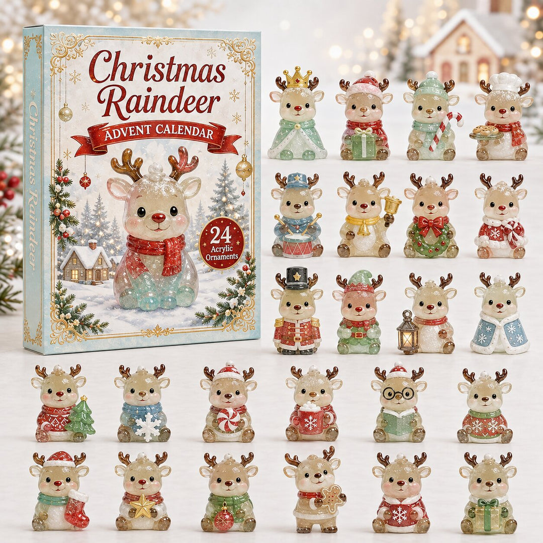 CHRISTMAS KICKOFF 40% OFF - Raindeer Advent Calendar 2026 - 24-Day Festive Countdown, Acrylic Charms Blind Box - Gift For Holiday Lovers AC0NT004