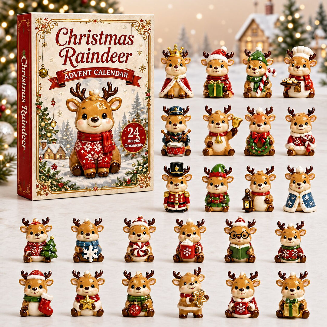 CHRISTMAS KICKOFF 40% OFF - Raindeer Advent Calendar 2026 - 24-Day Festive Countdown, Acrylic Charms Blind Box - Gift For Festive Collectors AC0NT009