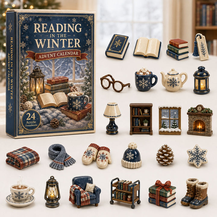 CHRISTMAS KICKOFF 40% OFF - Reading Winter Advent Calendar 2026 - 24-Day Festive Countdown, Acrylic Charms Blind Box - Gift For Reading Lovers AC0TM096