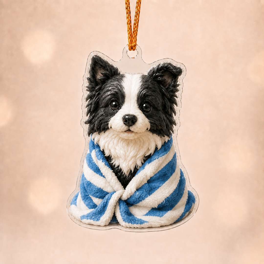 Relax Border Collie Adorable Mica Ornament NCU0NT019