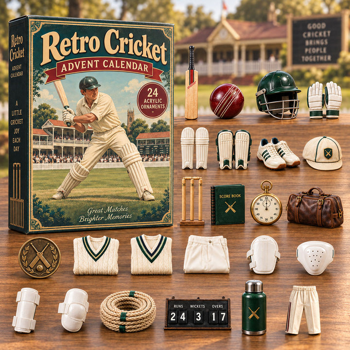 CHRISTMAS KICKOFF 40% OFF - Retro Cricket Advent Calendar 2026 - 24-Day Festive Countdown, Acrylic Charms Blind Box - Gift For Cricket Lovers AC0NT300