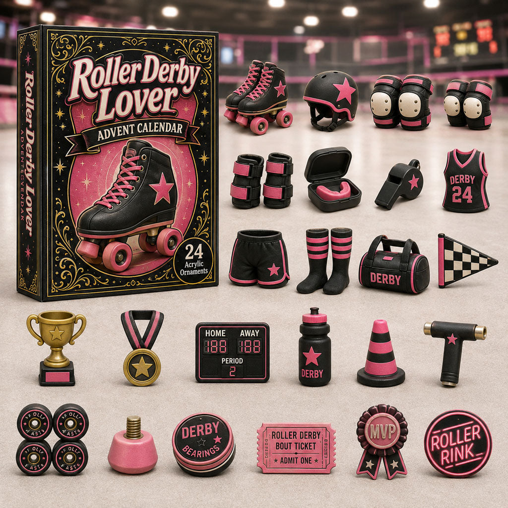 CHRISTMAS KICKOFF 40% OFF - Roller Derby Lover Advent Calendar 2026 - 24-Day Festive Countdown, Acrylic Charms Blind Box - Gift For Sport Lovers AC0HA064