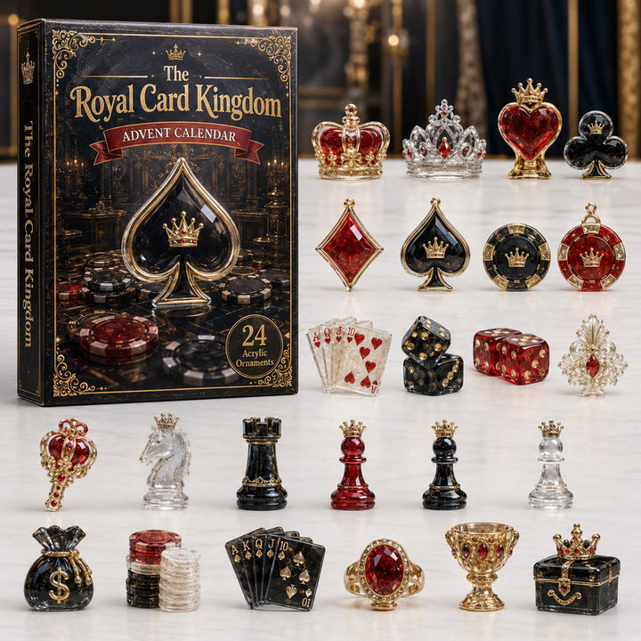 CHRISTMAS KICKOFF 40% OFF - Royal Poker Kingdom Advent Calendar 2026 - 24-Day Festive Countdown, Acrylic Charms Blind Box - Gift For Poker Lovers AC0TH017