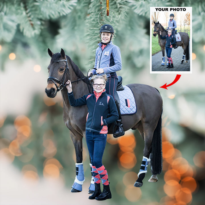 Saddle Star - Personalized Photo Mica Ornament - Christmas Gift For Horse Lovers, Family Members