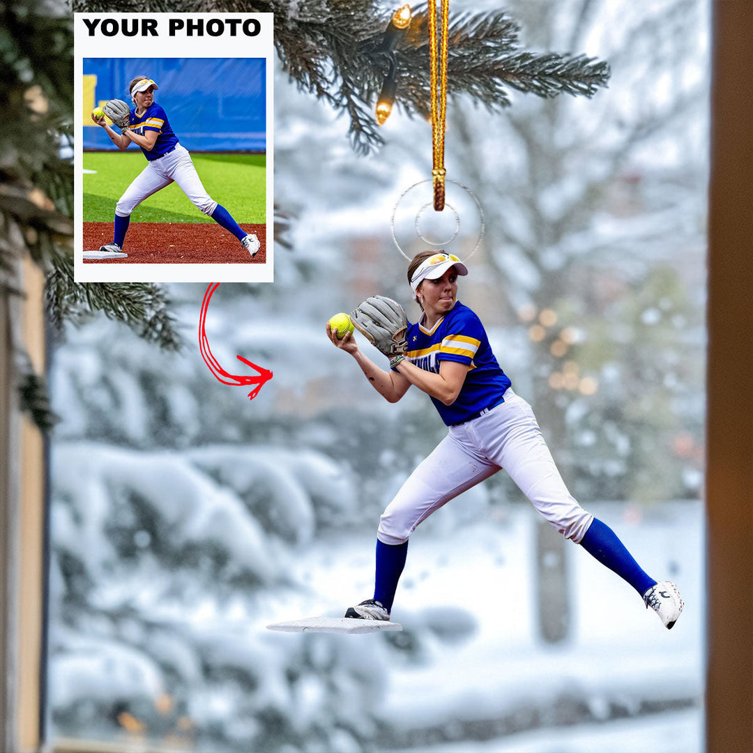 Starry Elegance - Personalized Photo Mica Ornament - Christmas Gift For Baseball Players, Baseball Lovers