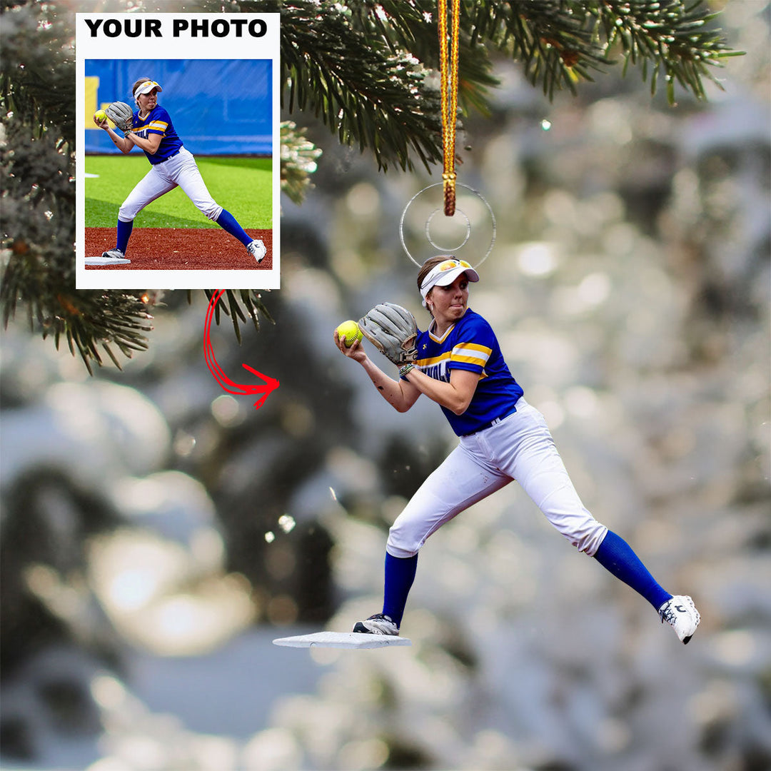 Starry Elegance - Personalized Photo Mica Ornament - Christmas Gift For Baseball Players, Baseball Lovers