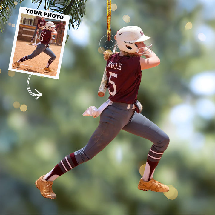Swing Legend - Personalized Photo Mica Ornament - Christmas Gift For Baseball Players, Baseball Lovers