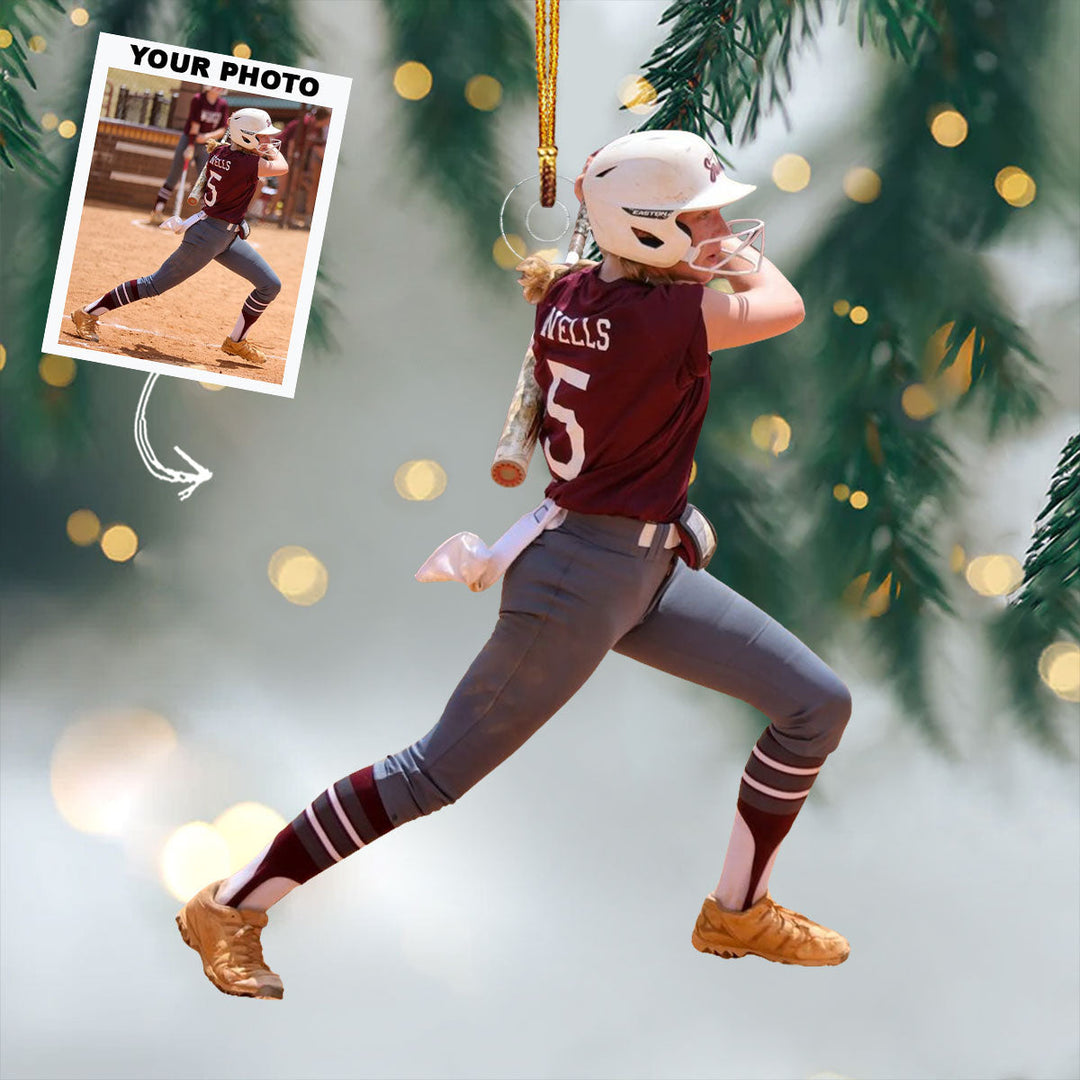 Swing Legend - Personalized Photo Mica Ornament - Christmas Gift For Baseball Players, Baseball Lovers