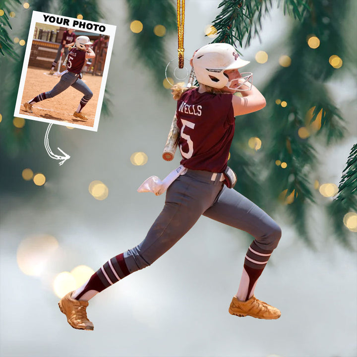 Swing Legend - Personalized Photo Mica Ornament - Christmas Gift For Baseball Players, Baseball Lovers
