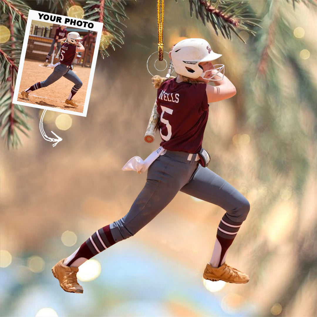 Swing Legend - Personalized Photo Mica Ornament - Christmas Gift For Baseball Players, Baseball Lovers