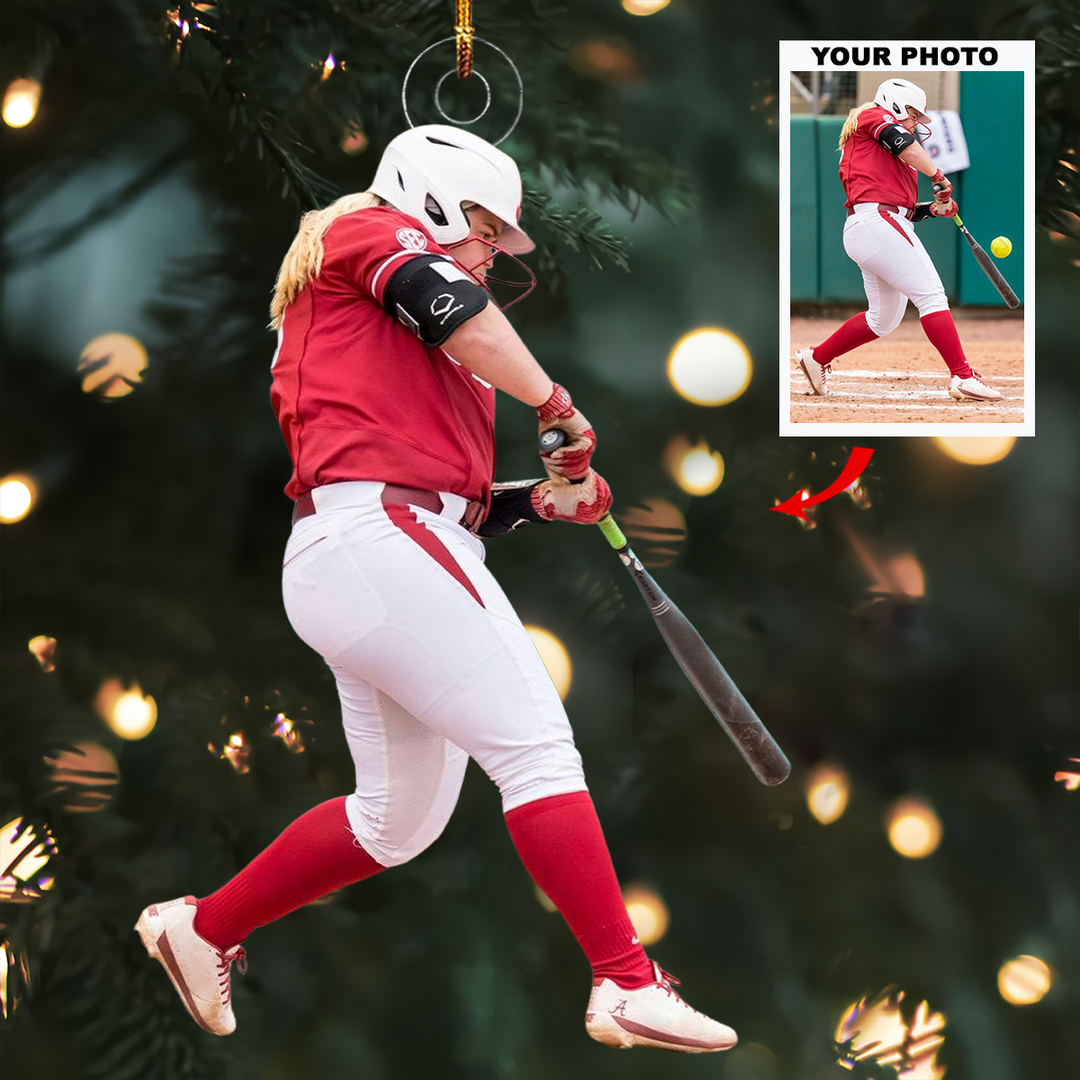 Swing Queen - Personalized Photo Mica Ornament - Christmas Gift For Baseball Players, Baseball Lovers
