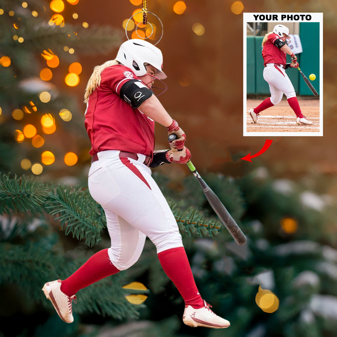 Swing Queen - Personalized Photo Mica Ornament - Christmas Gift For Baseball Players, Baseball Lovers