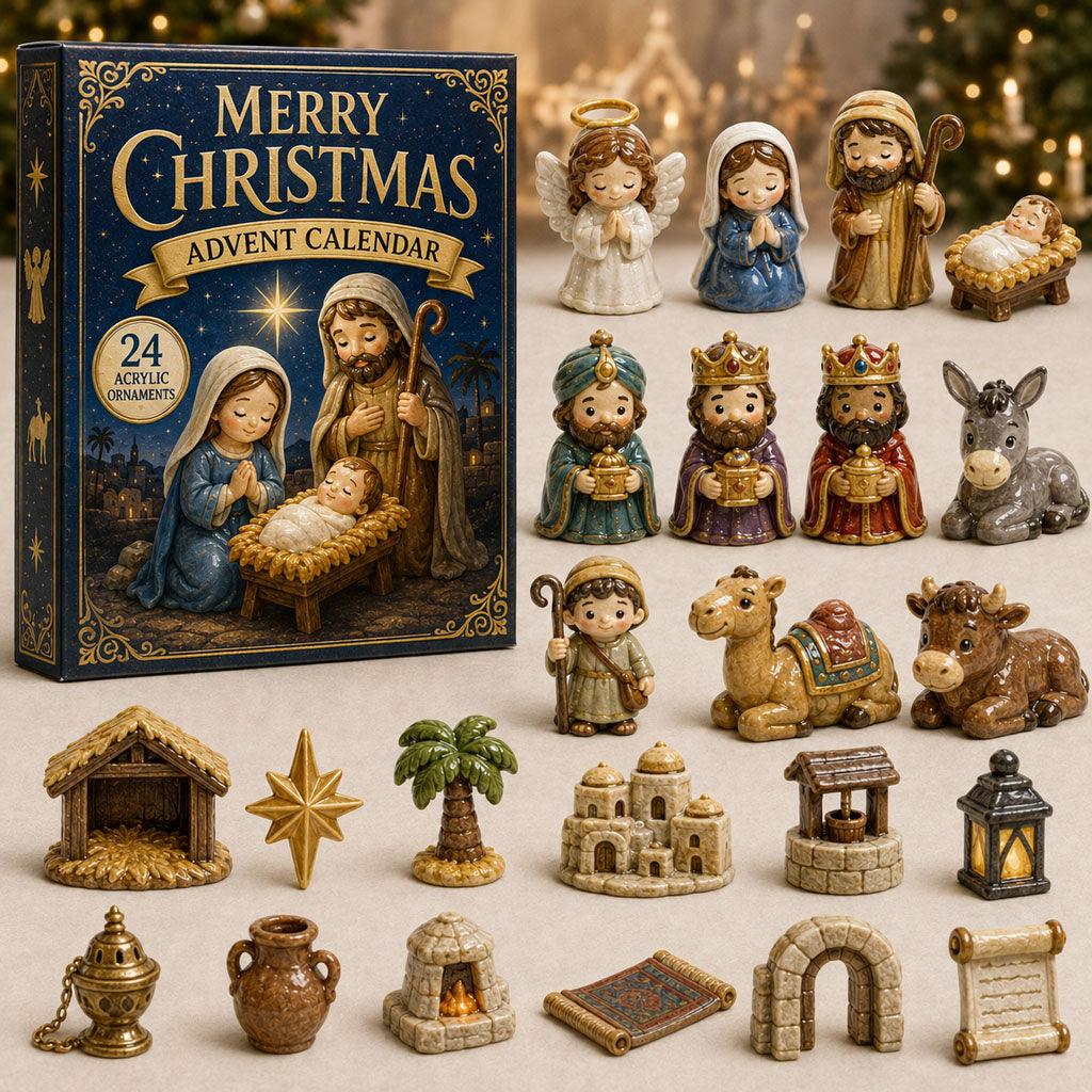 CHRISTMAS KICKOFF 40% OFF - Sacred Scene Advent Calendar 2026 - 24-Day Festive Countdown, Acrylic Charms Blind Box - Gift For Religious Collectors
