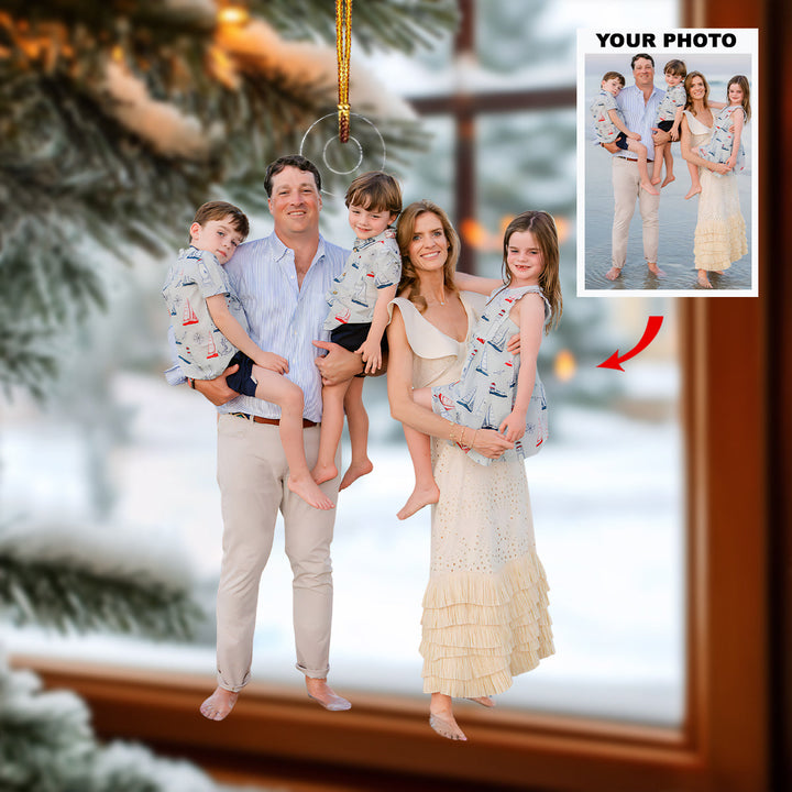 Sailing Through Love and Laughter - Personalized Photo Mica Ornament - Christmas Gift For Family Members