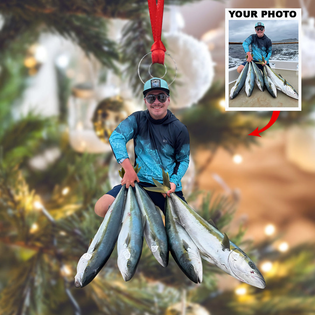 Saltwater Bounty - Personalized Photo Mica Ornament - Christmas Gift For Fishing Lovers