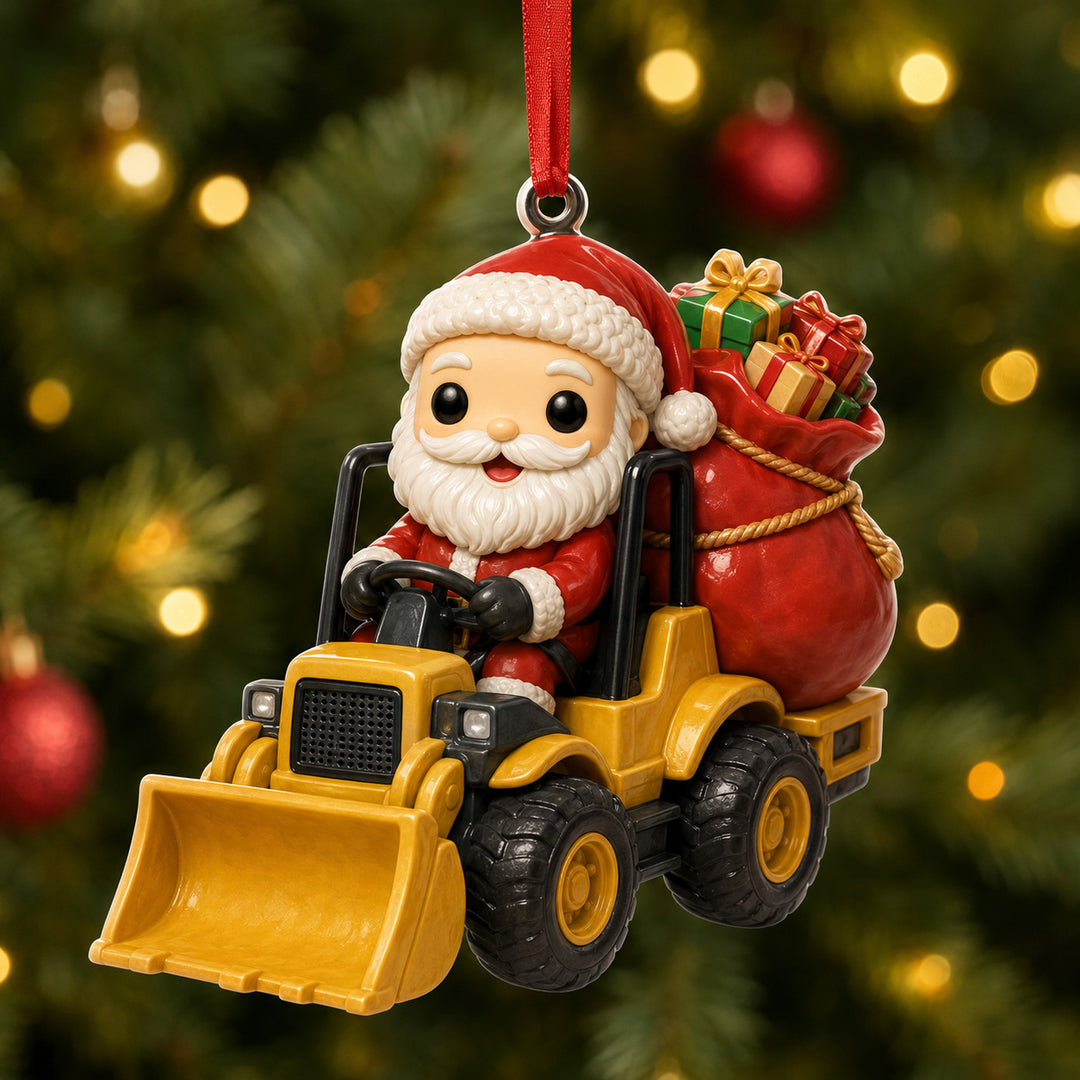 Santa Claus Construction Mica Ornament NCU0HT043