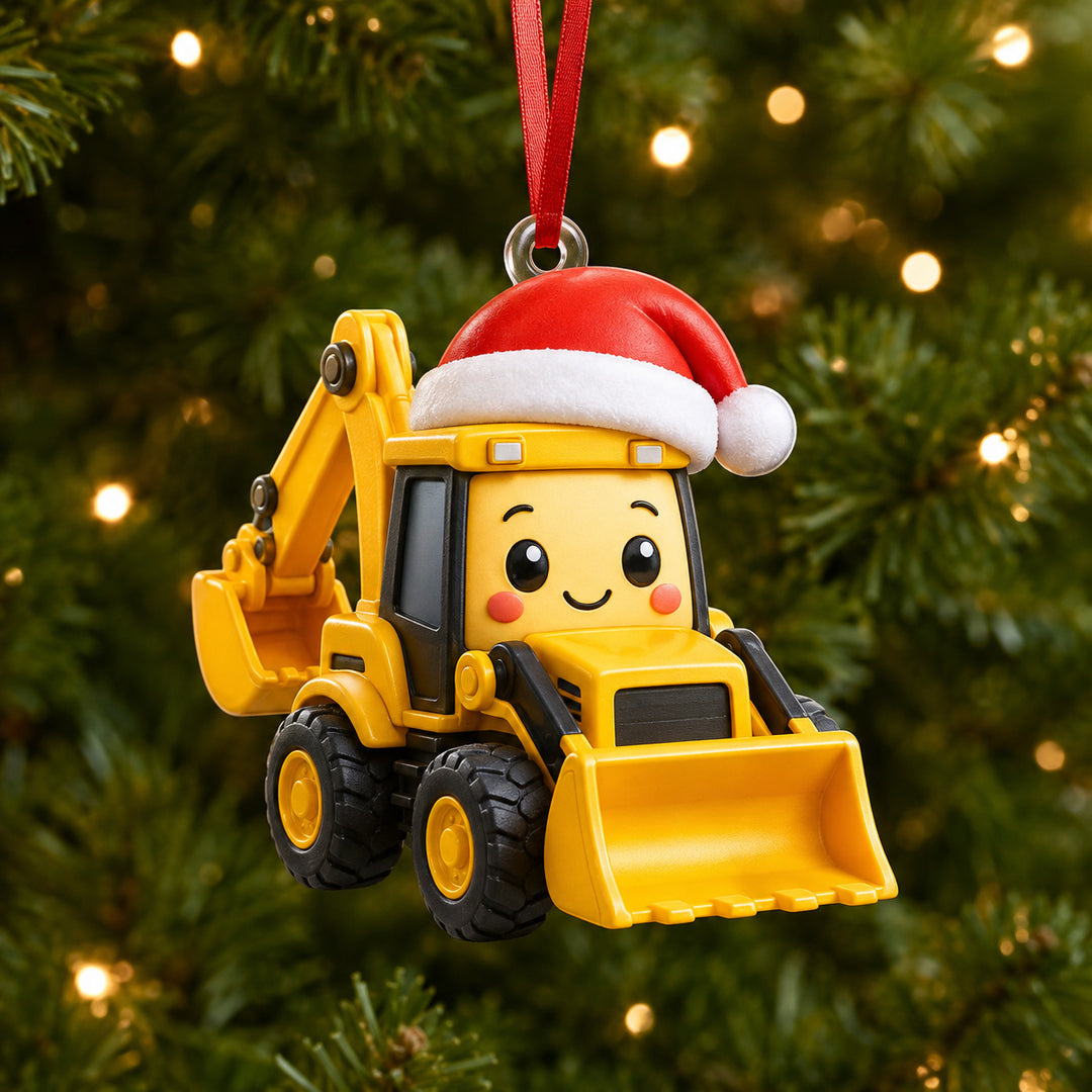 Santa Construction Vehicle Mica Ornament NCU0HT041