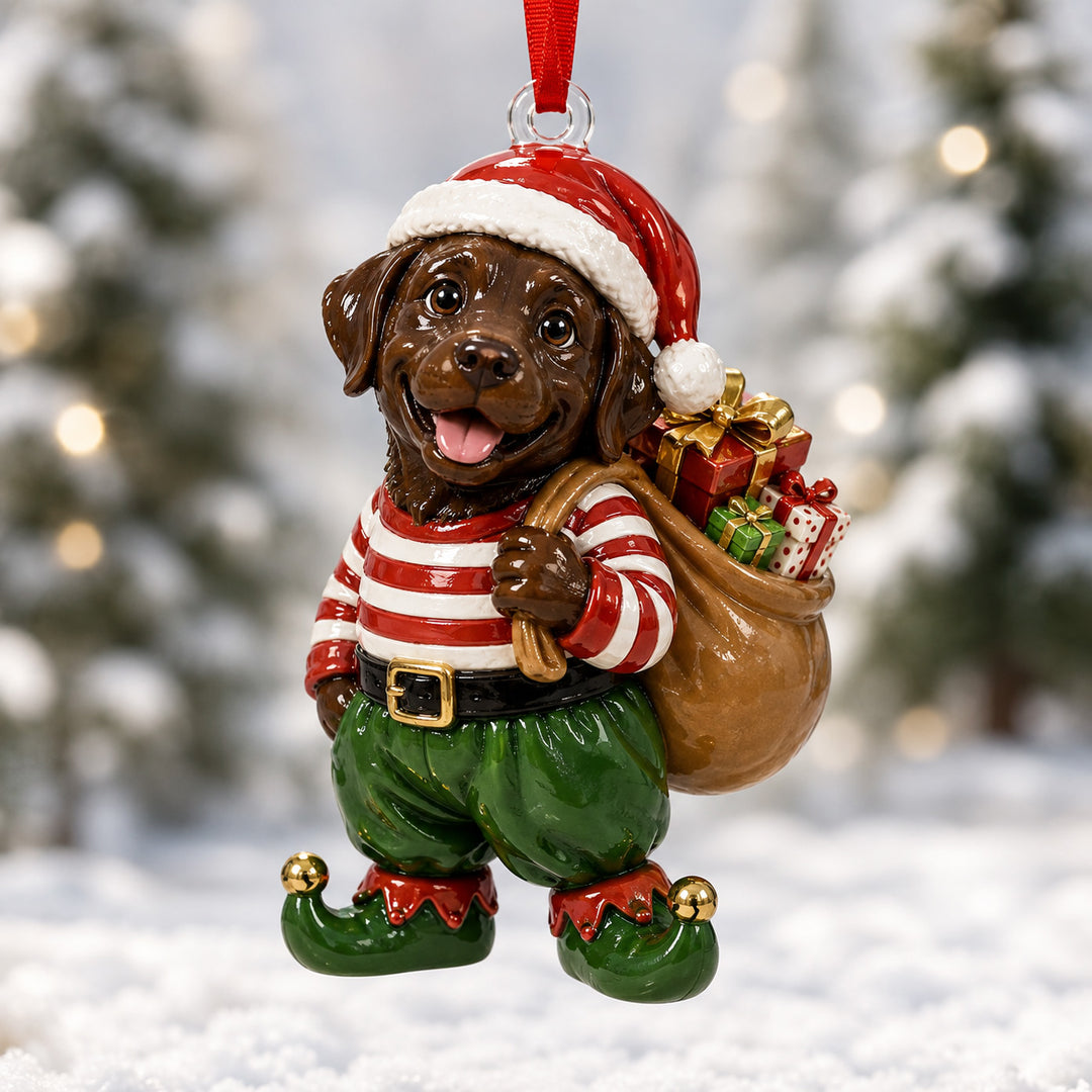 Santa Elf Labrador Mica Ornament NCU0HT046