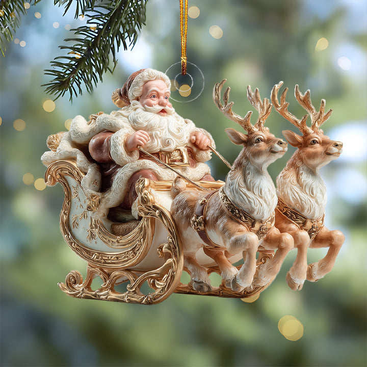 Santa Sleigh Ride Mica Ornament NCU0DH270