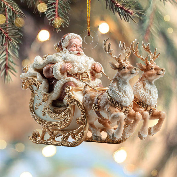 Santa Sleigh Ride Mica Ornament NCU0DH270