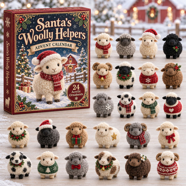 CHRISTMAS KICKOFF 40% OFF - Santas Woolly Helpers Advent Calendar 2026 - 24-Day Festive Countdown, Acrylic Charms Blind Box - Gift For Grandchildren, Kid AC0HA310