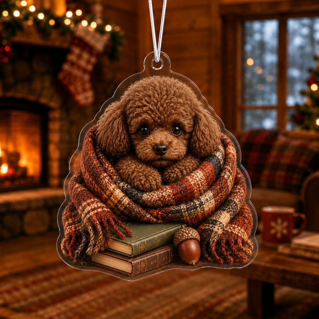 Scarf Poodle Mica Ornament NCU0NT077