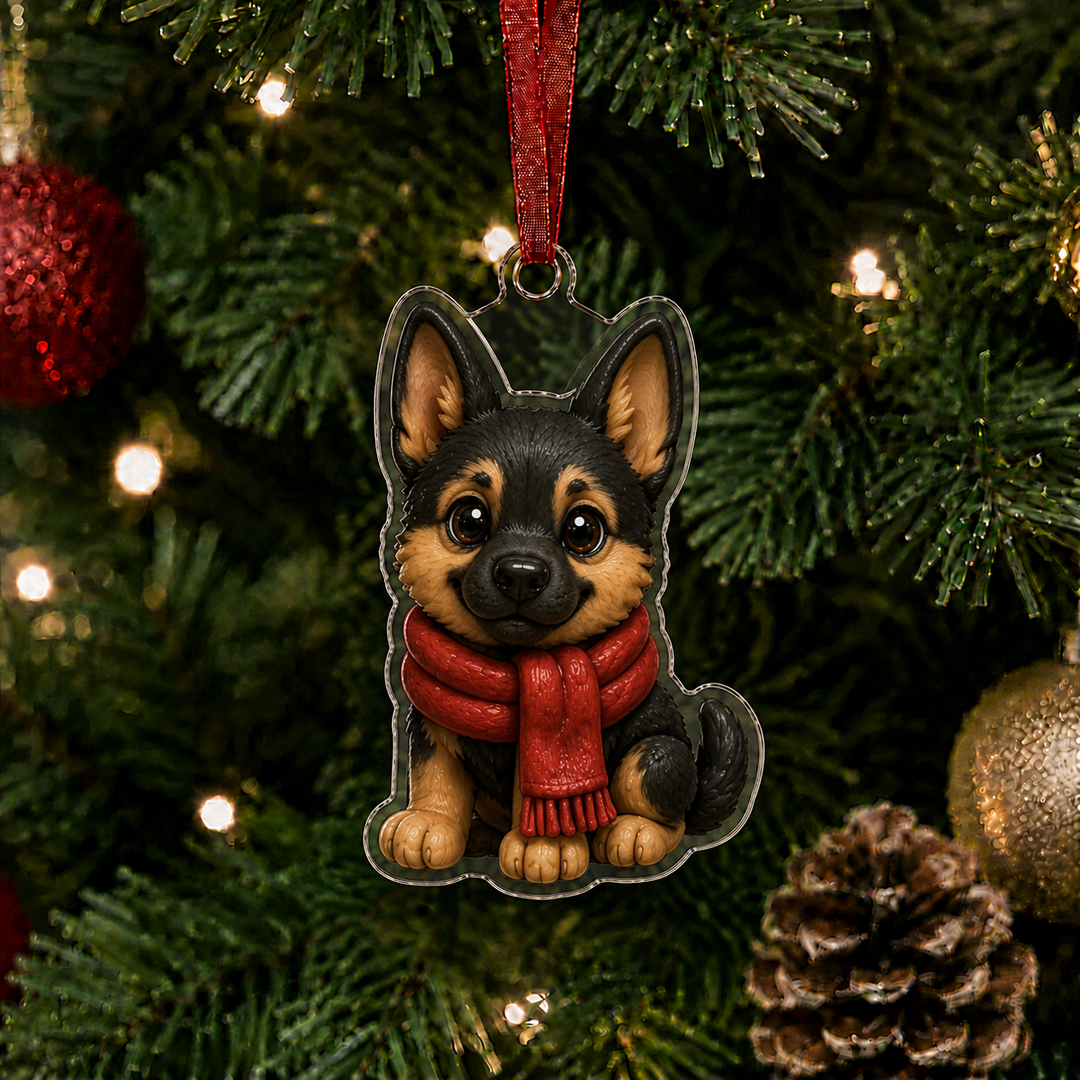 Scarf German Shepherd Adorable Mica Ornament NCU0NT022