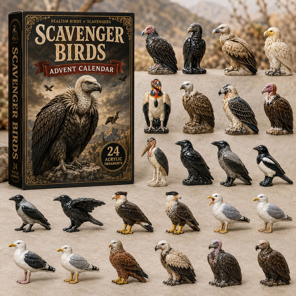 CHRISTMAS KICKOFF 40% OFF - Scavenger Birds Advent Calendar 2026 - 24-Day Festive Countdown, Acrylic Charms Blind Box - Gift For Bird Lovers AC0TM219