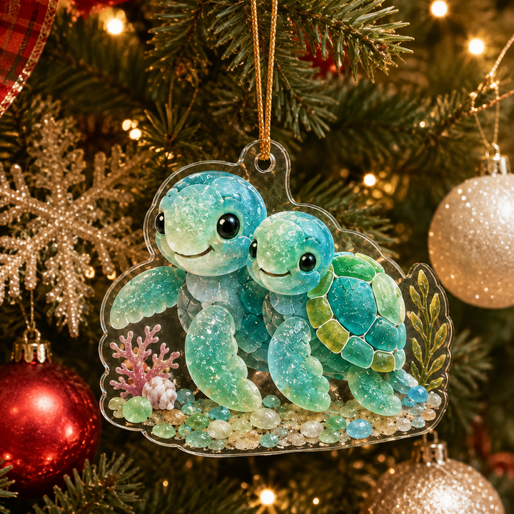Sea Glass Turtles Mica Ornament NCU0HT002