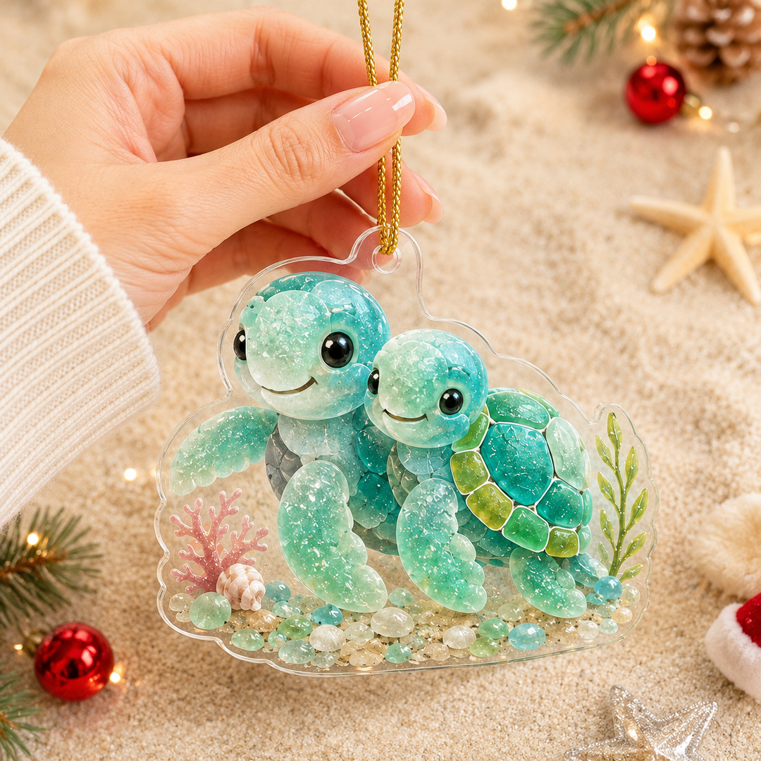 Sea Glass Turtles Mica Ornament NCU0HT002