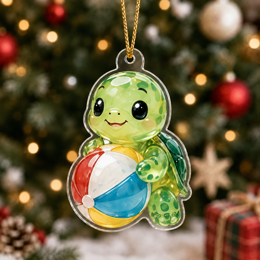 Sea Turtle Ball Adorable Mica Ornament NCU0HA004