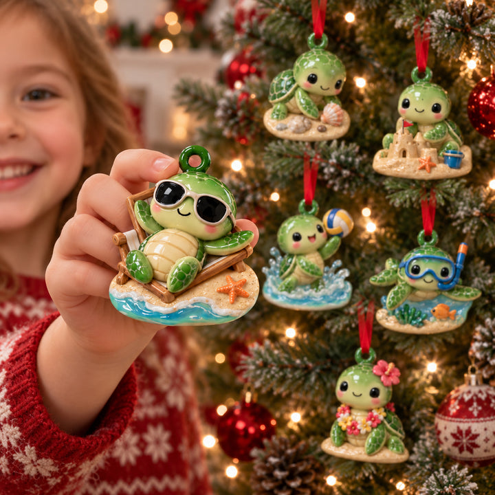 Sea Turtle Fun Beach Acrylic Ornament Gift Set NCU0HT163