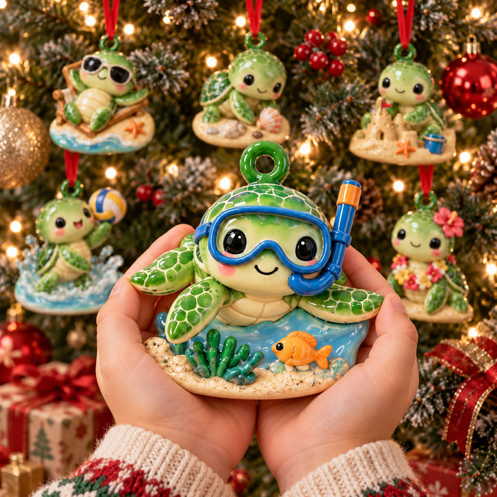 Sea Turtle Fun Beach Acrylic Ornament Gift Set NCU0HT163