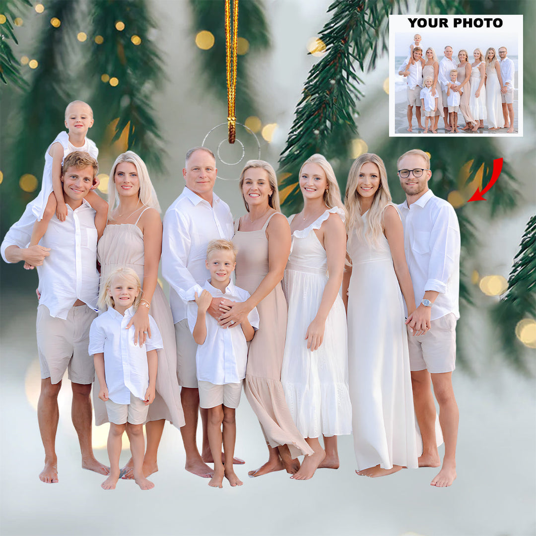 Seaside Memories Together - Personalized Photo Mica Ornament - Christmas Gift For Family Members