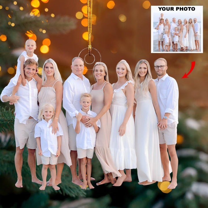 Seaside Memories Together - Personalized Photo Mica Ornament - Christmas Gift For Family Members