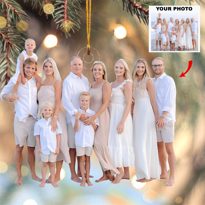 Seaside Memories Together - Personalized Photo Mica Ornament - Christmas Gift For Family Members