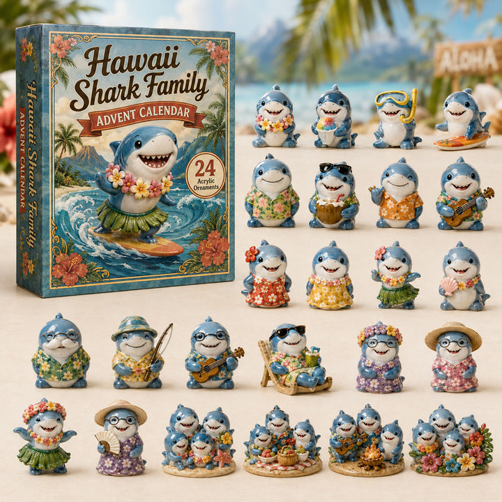 CHRISTMAS KICKOFF 40% OFF - Shark Family Advent Calendar 2026 - 24-Day Festive Countdown, Acrylic Charms Blind Box - Gift For Shark Lovers