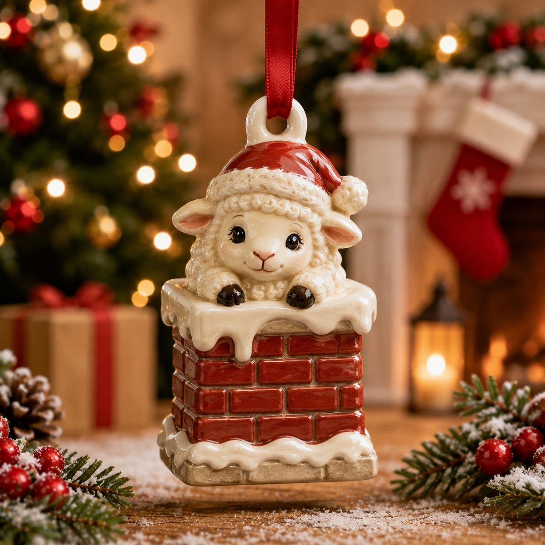 Sheep In Chimney Mica Ornament NCU0TM058